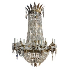 Crystal and Bonze Chandelier