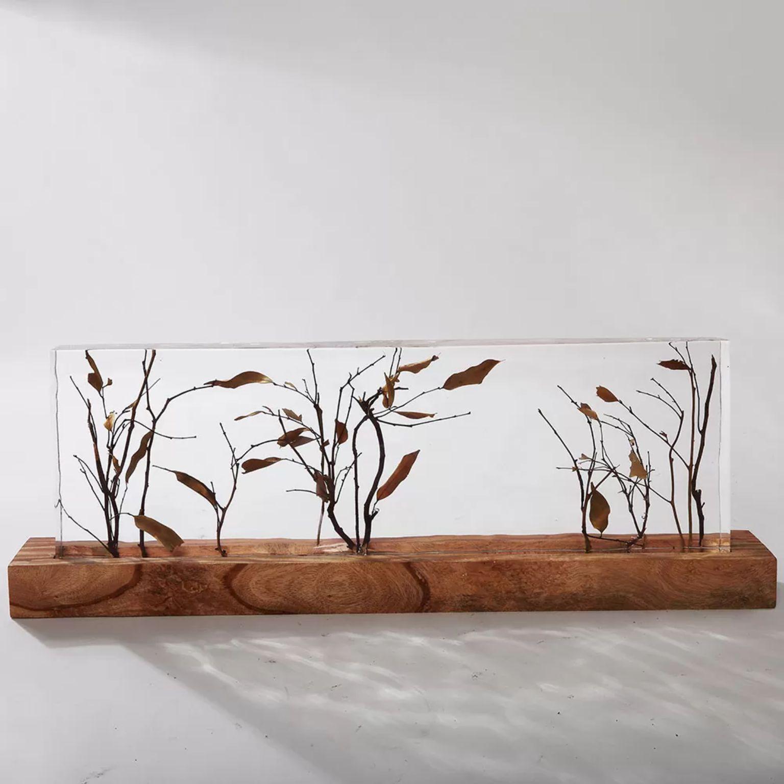 Crystal and Branch Tabletop Decor by Dainte
Dimensions: D 6 x W 71 x H 23 cm.
Materials: Crystal. 

The elegant and sophisticated tabletop decor will bring a touch of nature into your home or office. Organic wooden branches are encased in crystal