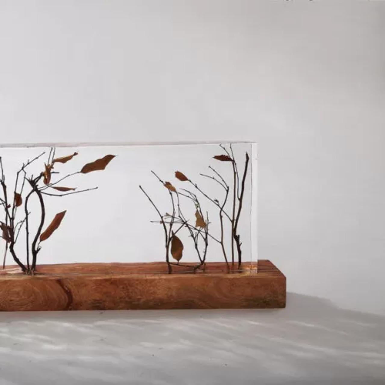Decoración de mesa con cristal y ramas - Elegancia inspirada en la naturaleza en cristal y madera Art Decó en venta