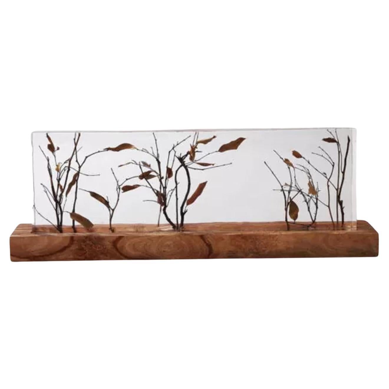 Decoración de mesa con cristal y ramas - Elegancia inspirada en la naturaleza en cristal y madera