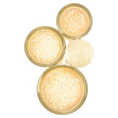 Applique murale en laiton - Cristal et laiton  Cercles