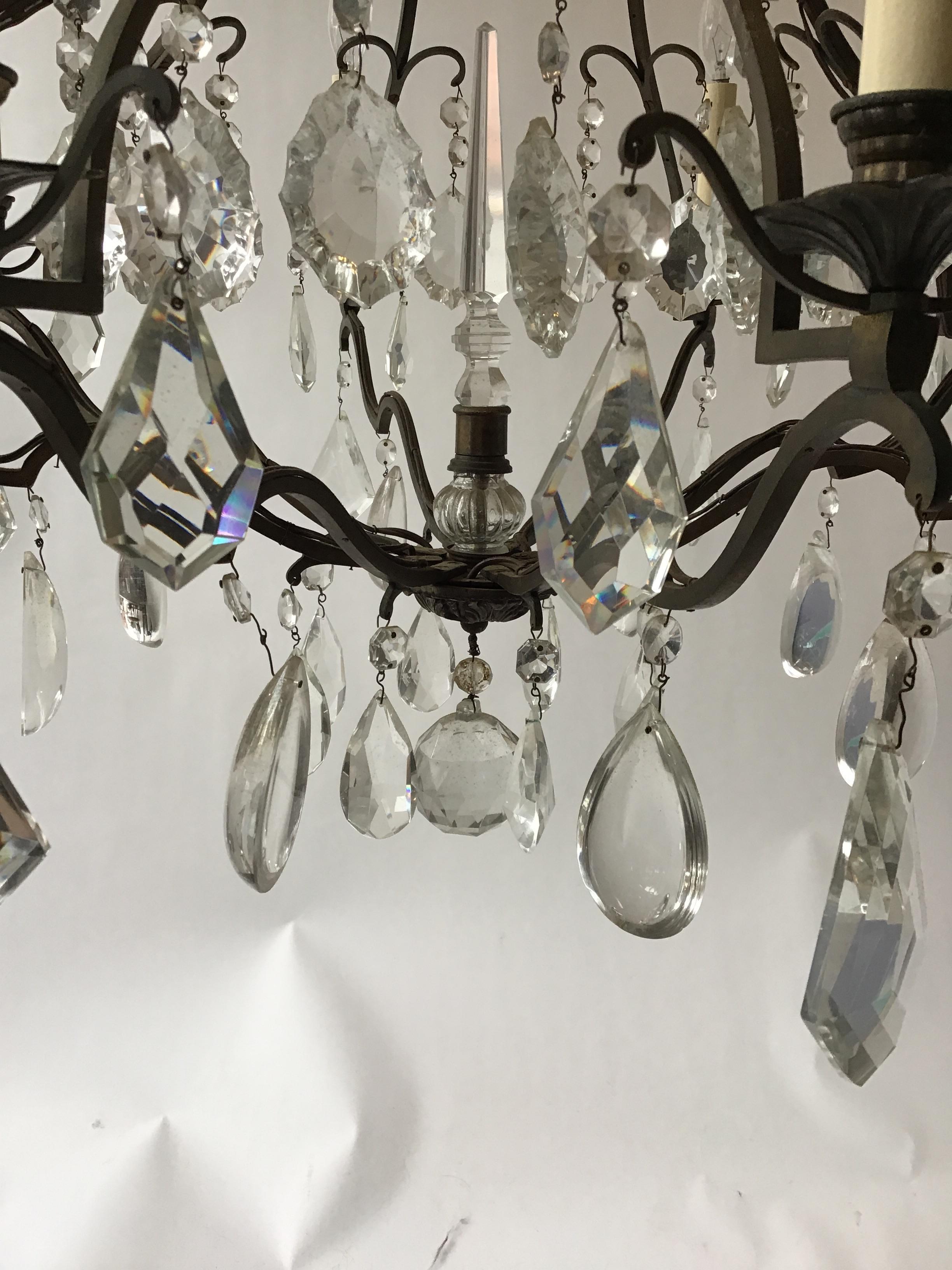 Crystal and Brass Chandelier 1