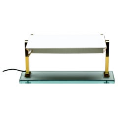 Schreibtischlampe aus Kristall und Messing 0836 von Pietro Chiesa für Fontana Arte