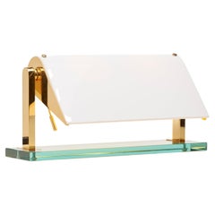 Crystal and Brass Desk Lamp by Pietro Chiesa for Fontana Arte