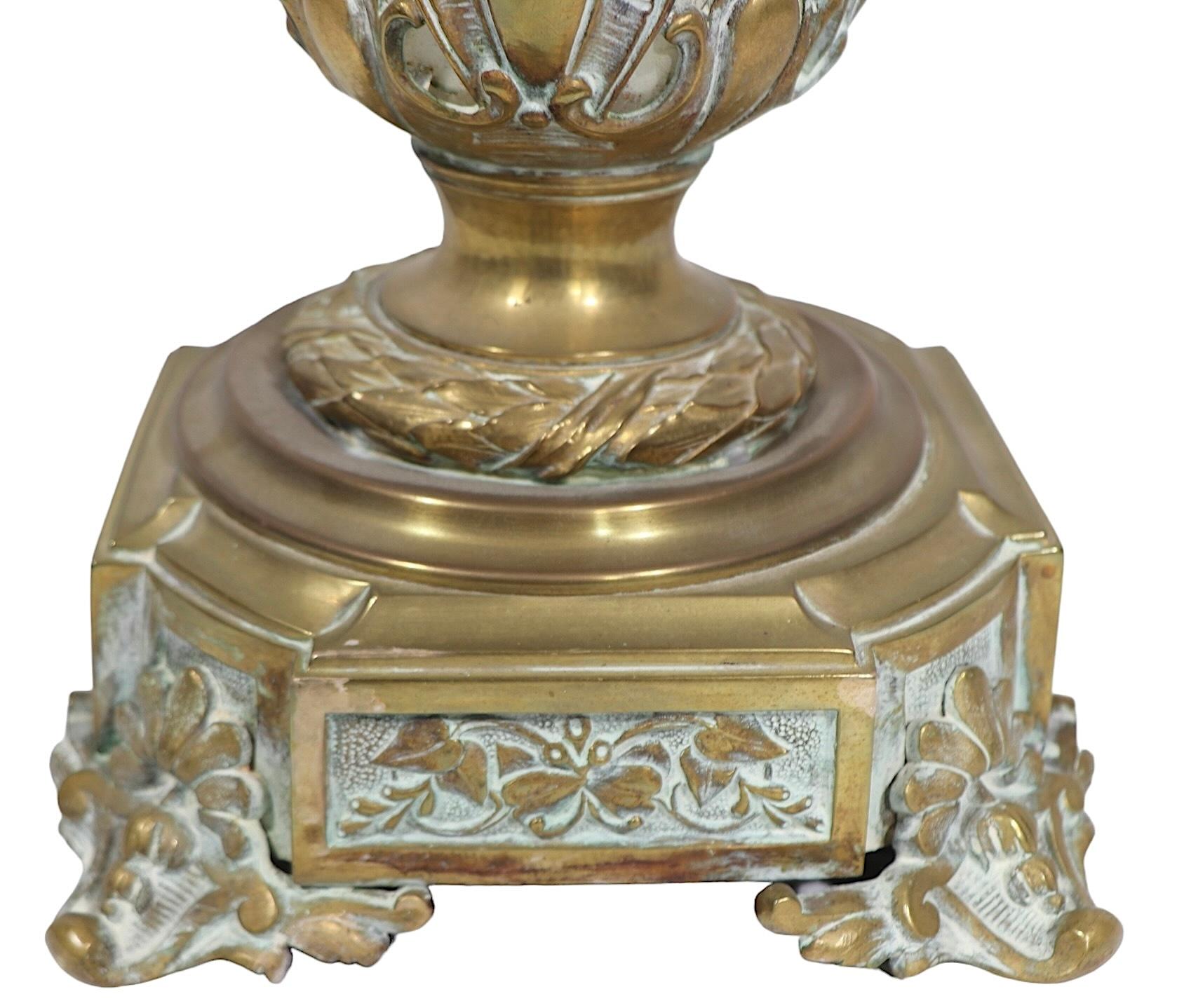 Crystal and Brass Swirl Twist Glass table Lamp att. to Baccarat c 19th C. For Sale 3