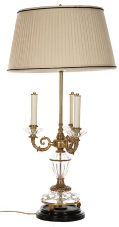 Crystal and Brass Table Lamp