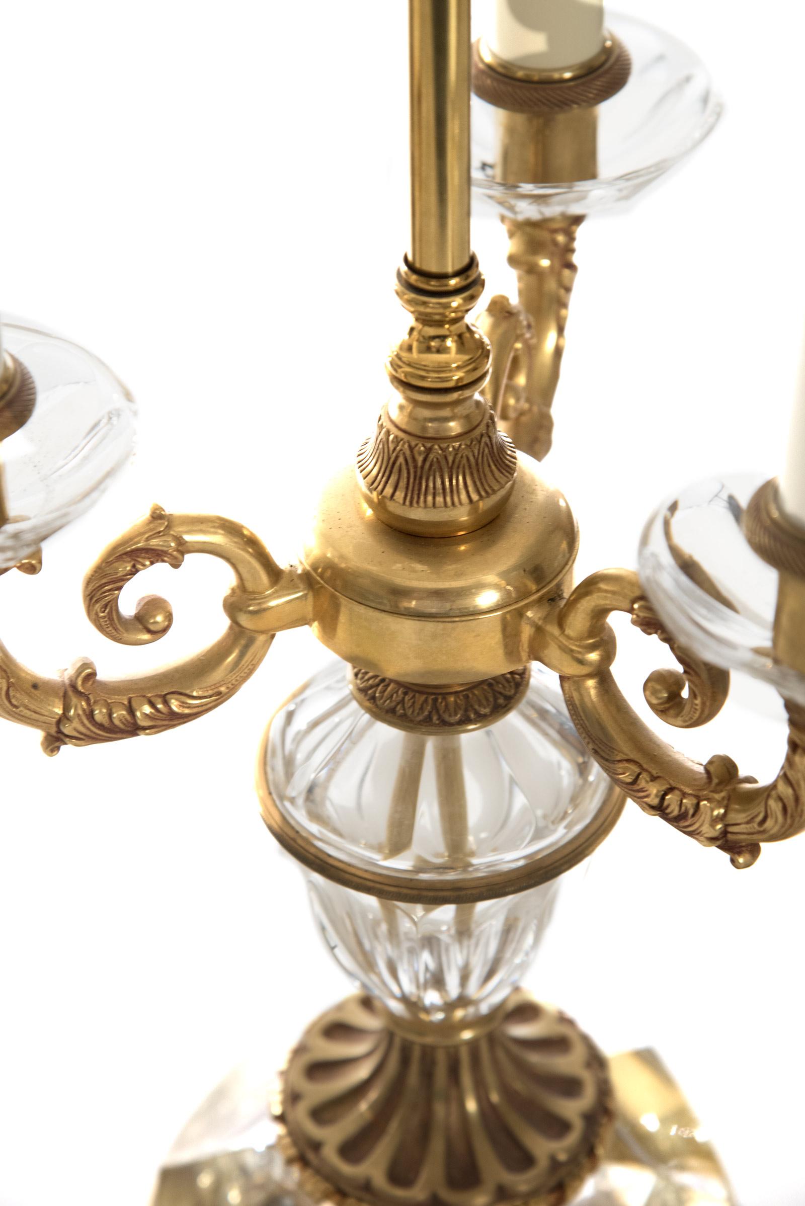 crystal and brass lamps