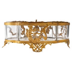 Crystal and bronze box, Art Nouveau, 1900