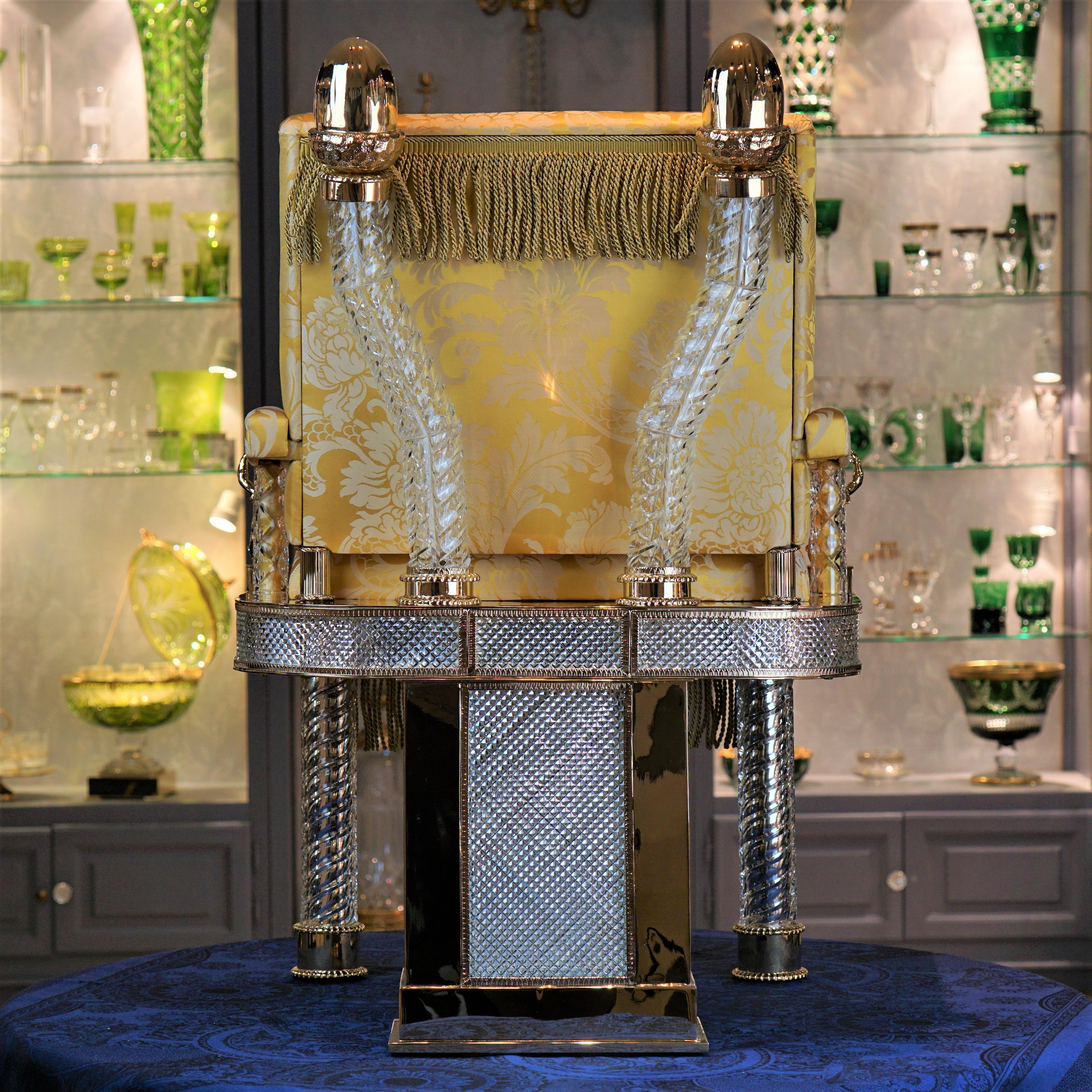 Contemporary Crystal and Bronze Chair For Sale