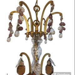 Antique Crystal and Bronze Chandelier by Maison Baguès, Circa 1880