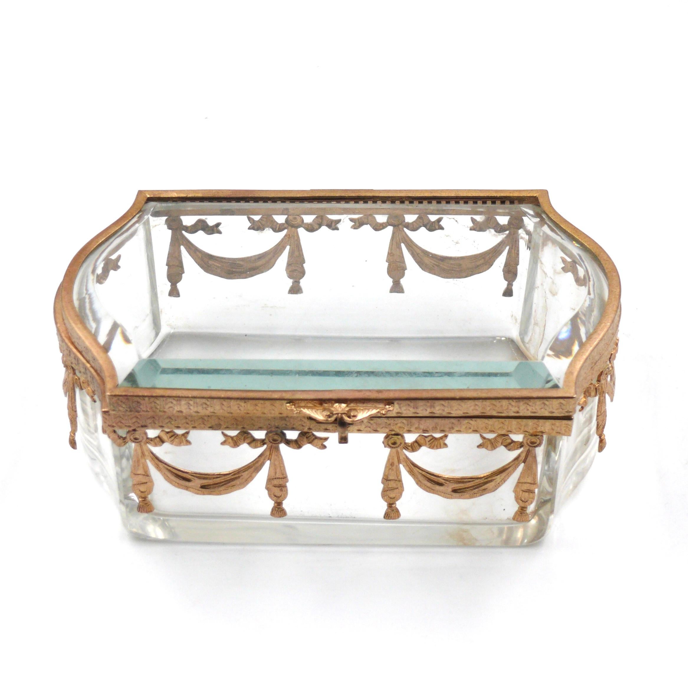 Empire Crystal and bronze chest For Sale