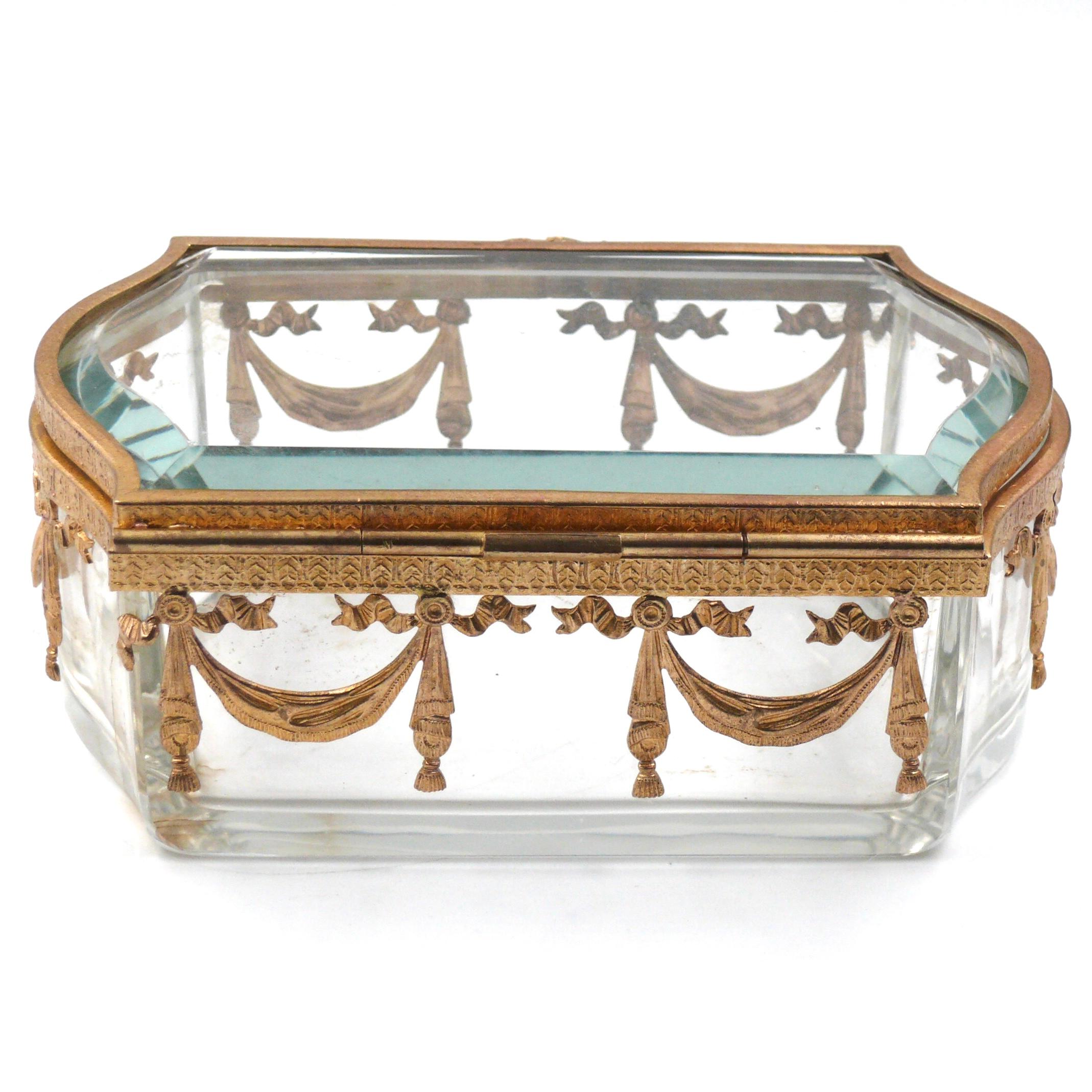 French Crystal and bronze chest For Sale