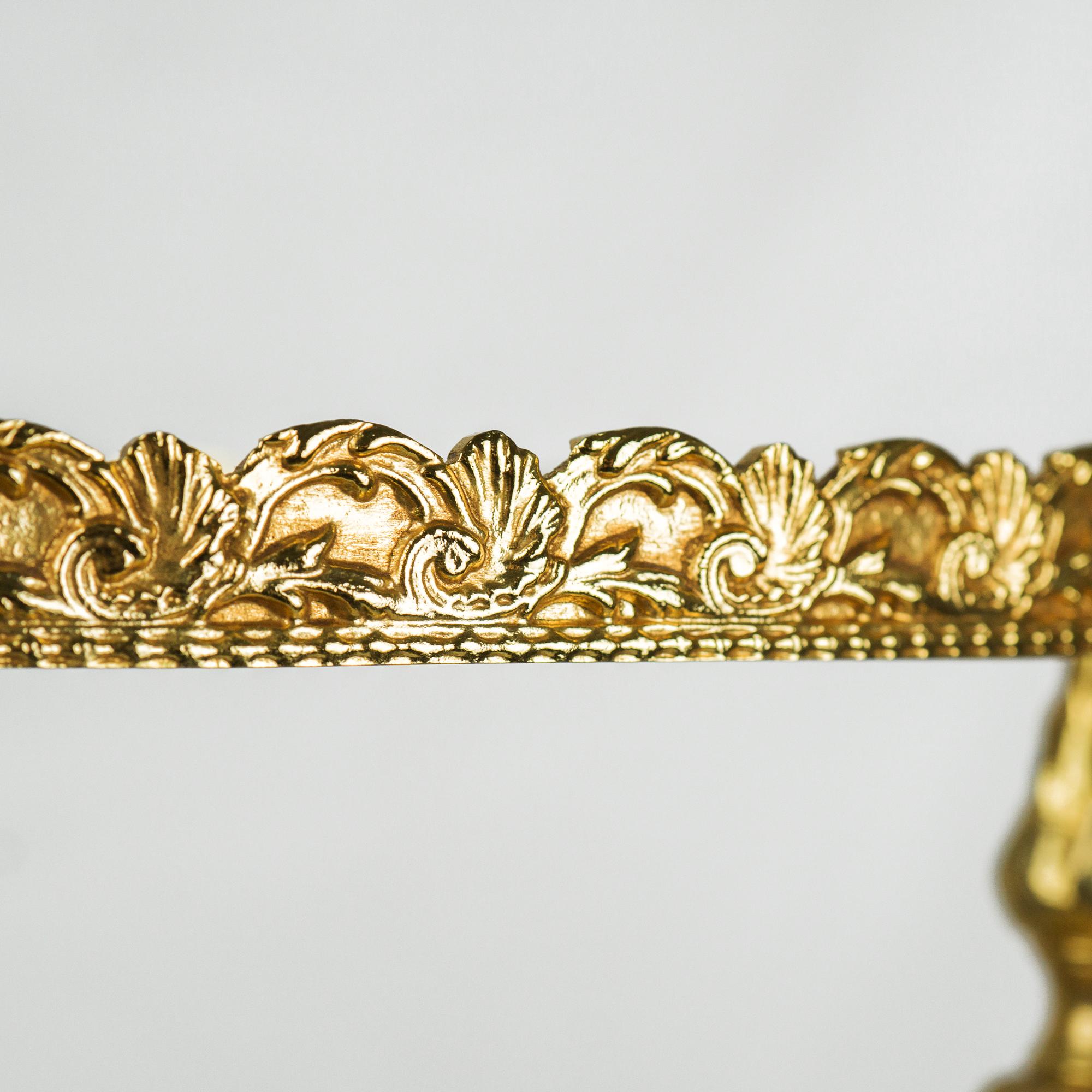 French Crystal and Bronze Guéridon Table For Sale