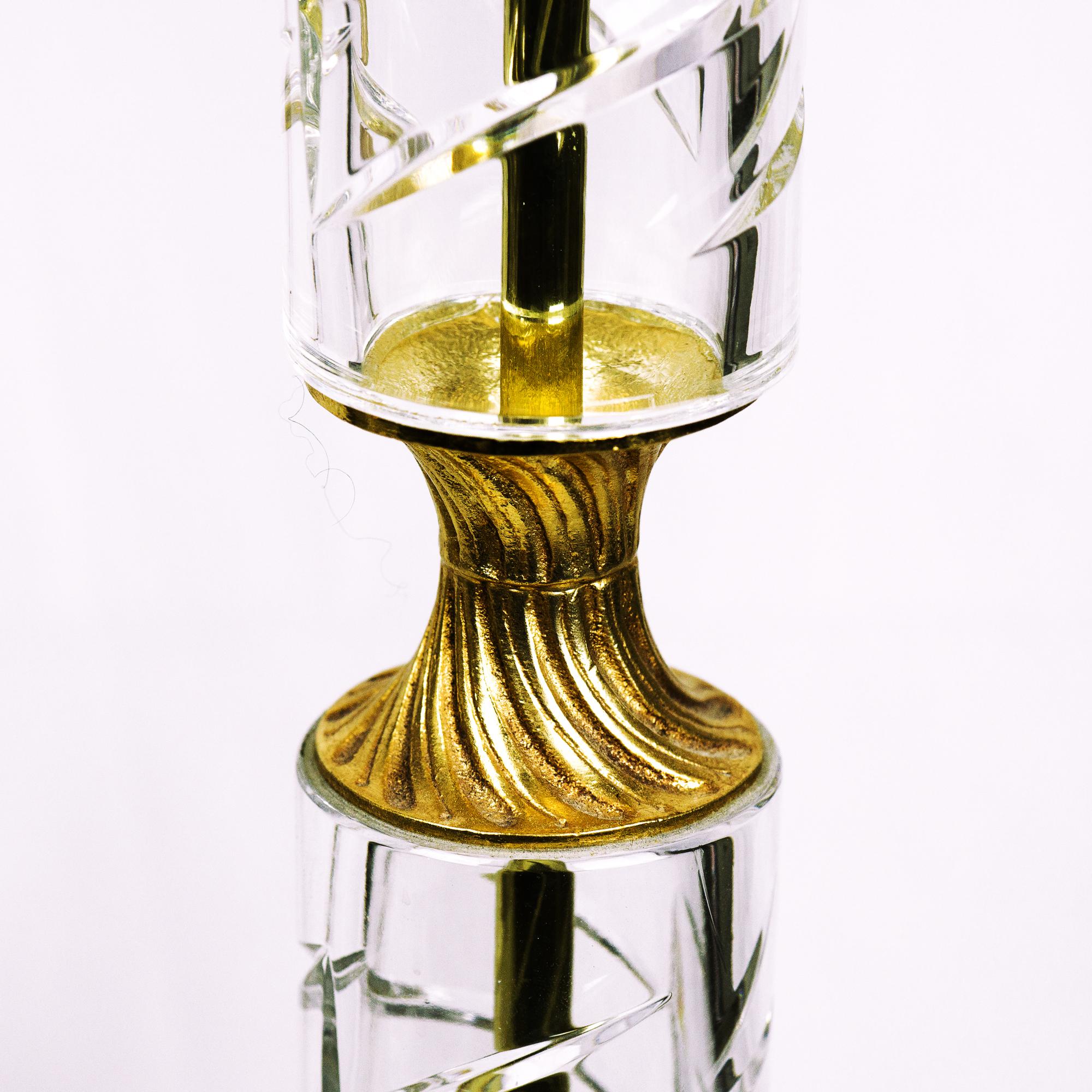 Crystal and Bronze Guéridon Table In Good Condition For Sale In Montbronn, FR