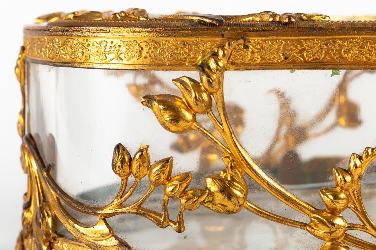 Napoleon III Crystal and Bronze Jewelry Box