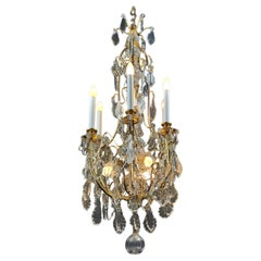 Crystal And Gilded Bronze Cage Chandelier