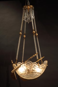 Crystal Chandelier "La Nef" Attributed to Baccarat, France, Circa 1870