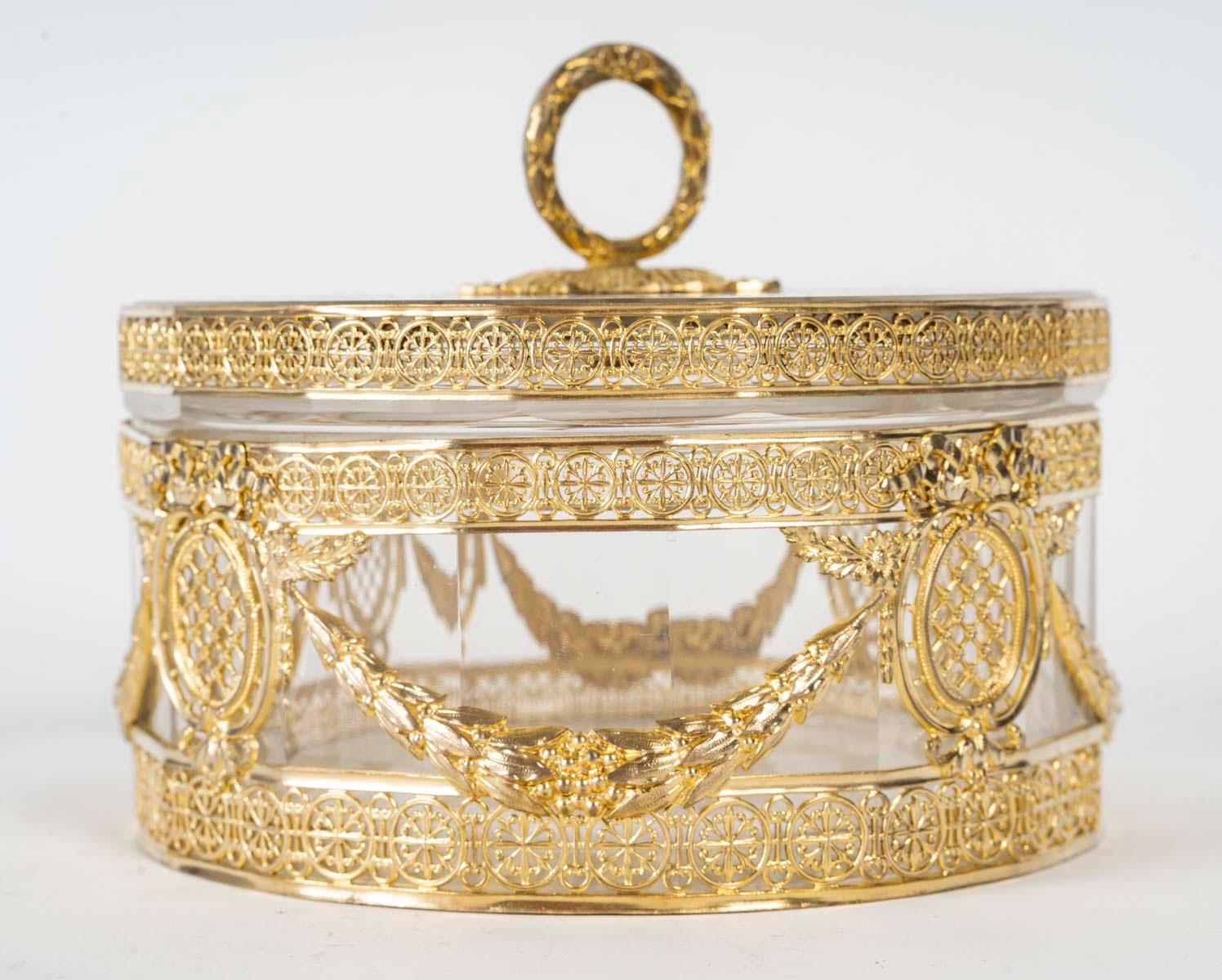 Crystal and Gilt Brass Box, 19th Century, Napoleon III Period. 1