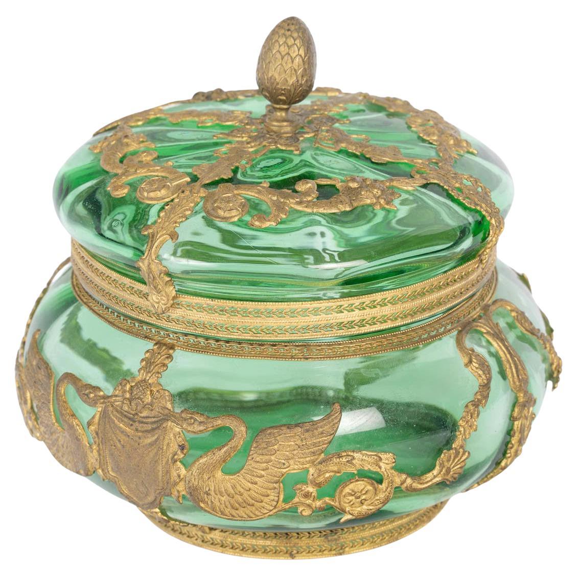 Crystal and Gilt Brass Box, 19th Century, Napoleon III Period.