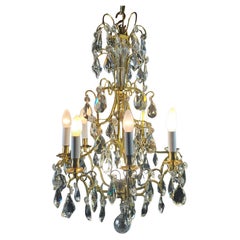 Crystal And Gilt Bronze Cage Chandelier