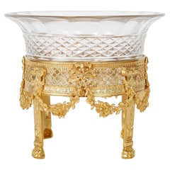 Crystal and Gilt Bronze Fruit Bowl, 19th Century.