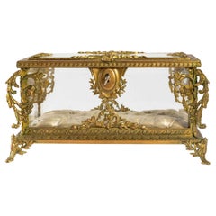 Antique Crystal and Gilt Bronze Jewel Box