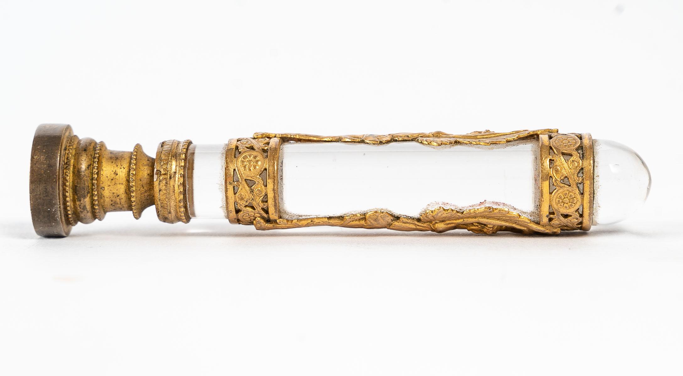 French Crystal and Gilt Bronze Seal, Empire Period For Sale