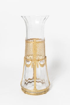 Crystal and gilt bronze vase. France, early 20 century.