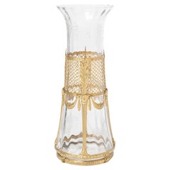 Crystal and gilt bronze vase. France, early 20 century.