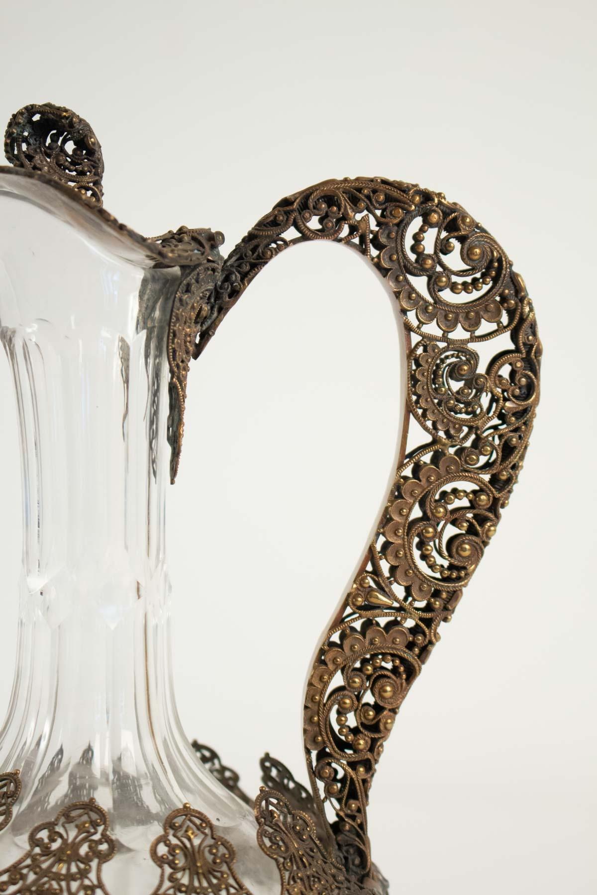 Early 20th Century Crystal and Gilt Metal Decanter