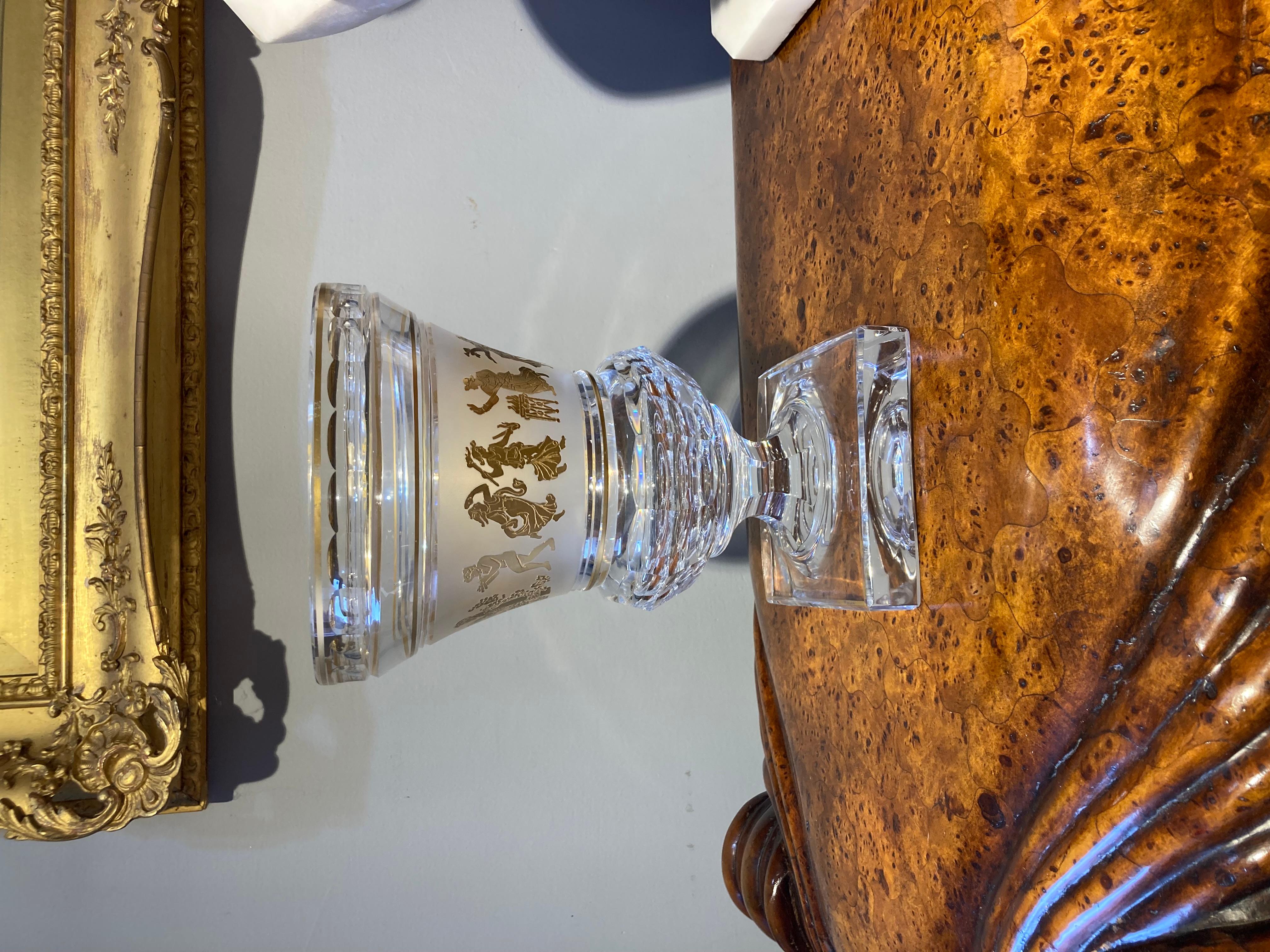 Vase Danse de Flores en cristal et doré Val St Lambert Jupiter Excellent état - En vente à Reepham, GB