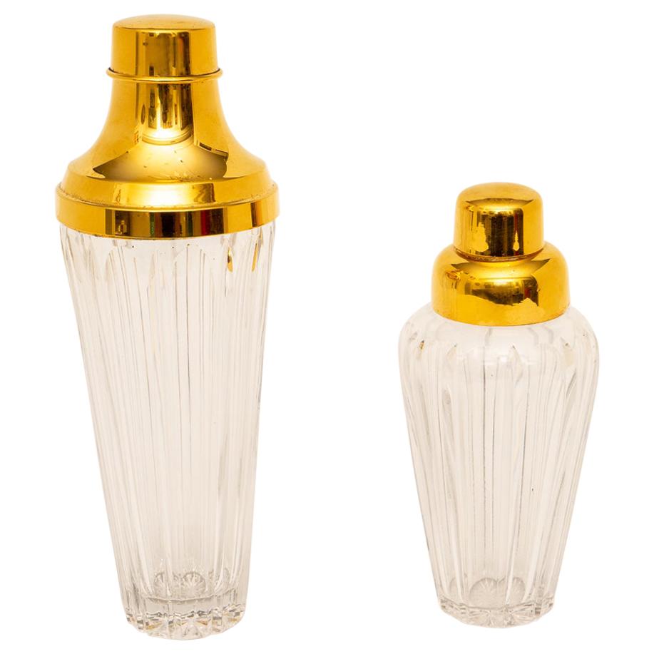 Yarai crystal Japanese cocktail shaker with gold plate