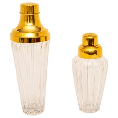 Vintage Crystal and Gold Cocktail Shakers