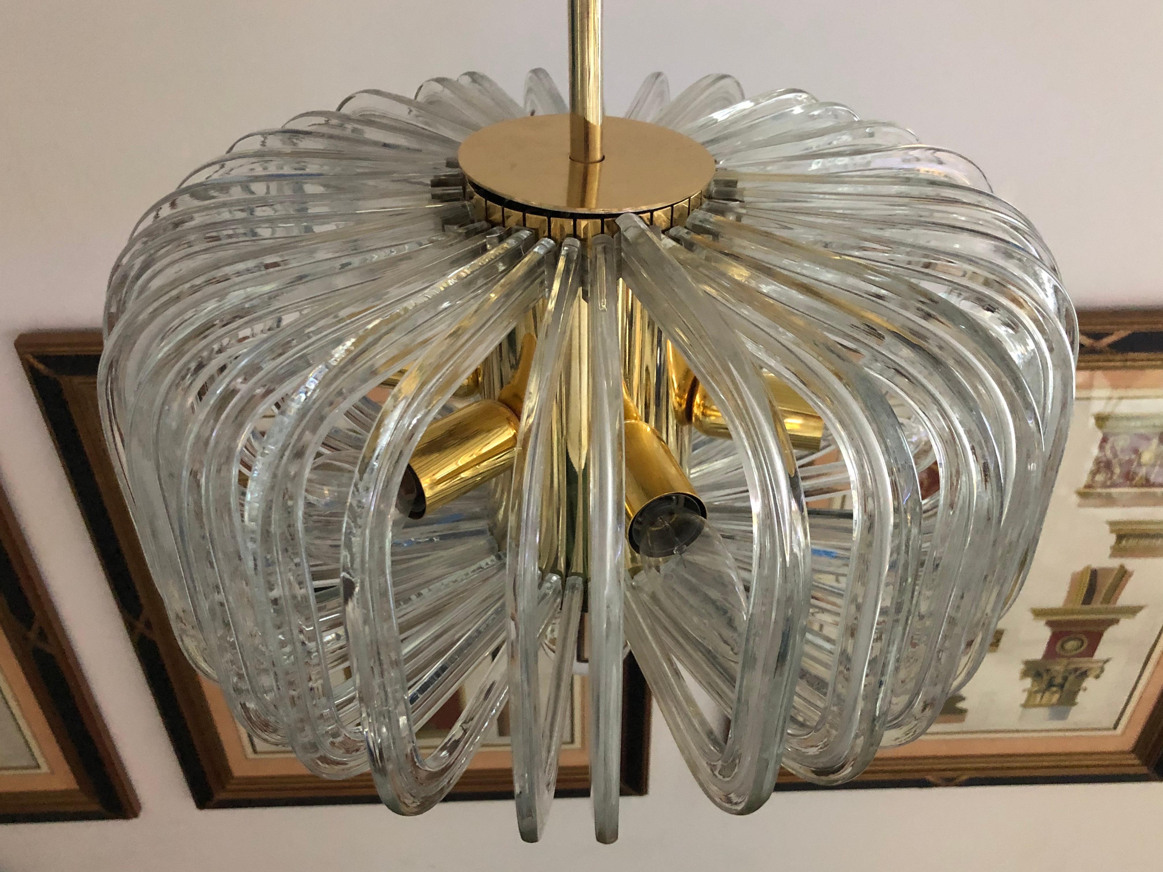 Austrian Crystal and Gold Plated Chandelier by Bakalowits & Söhne For Sale