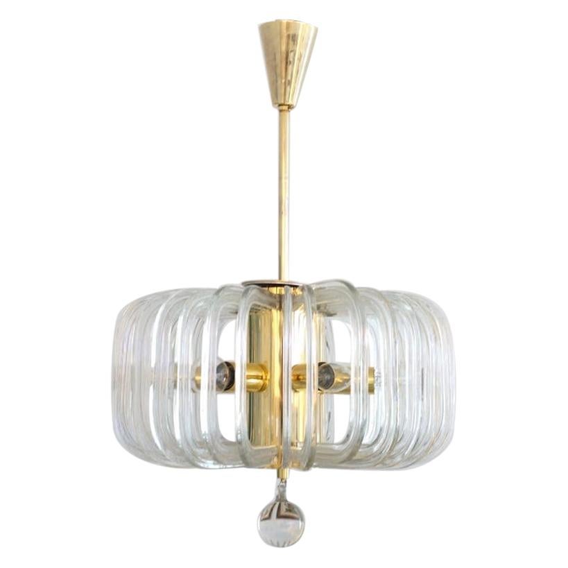 Crystal and Gold Plated Chandelier by Bakalowits & Söhne For Sale