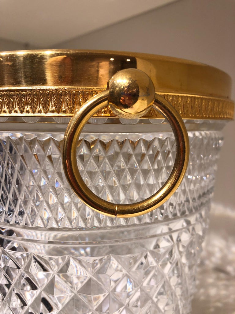 Crystal and GoldPlated Ice Bucket For Sale at 1stdibs