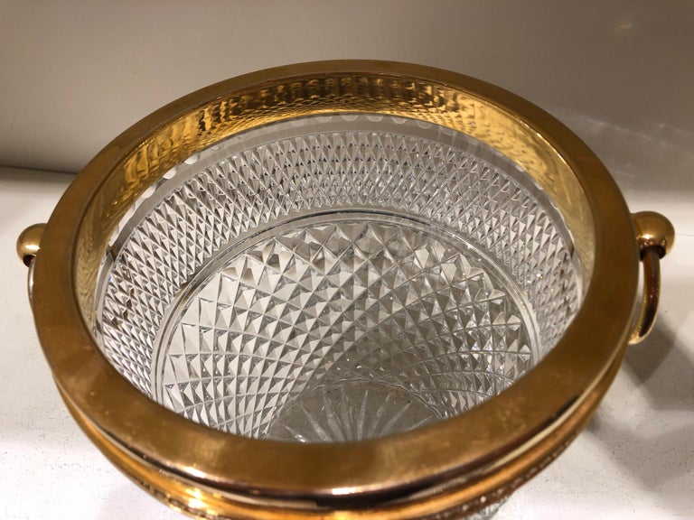 Crystal and GoldPlated Ice Bucket For Sale at 1stdibs