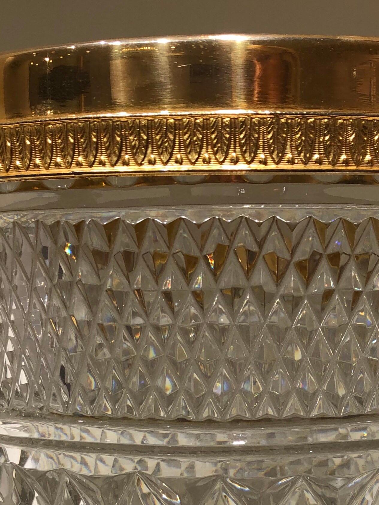 Crystal and Gold-Plated Ice Bucket In Good Condition In London, GB