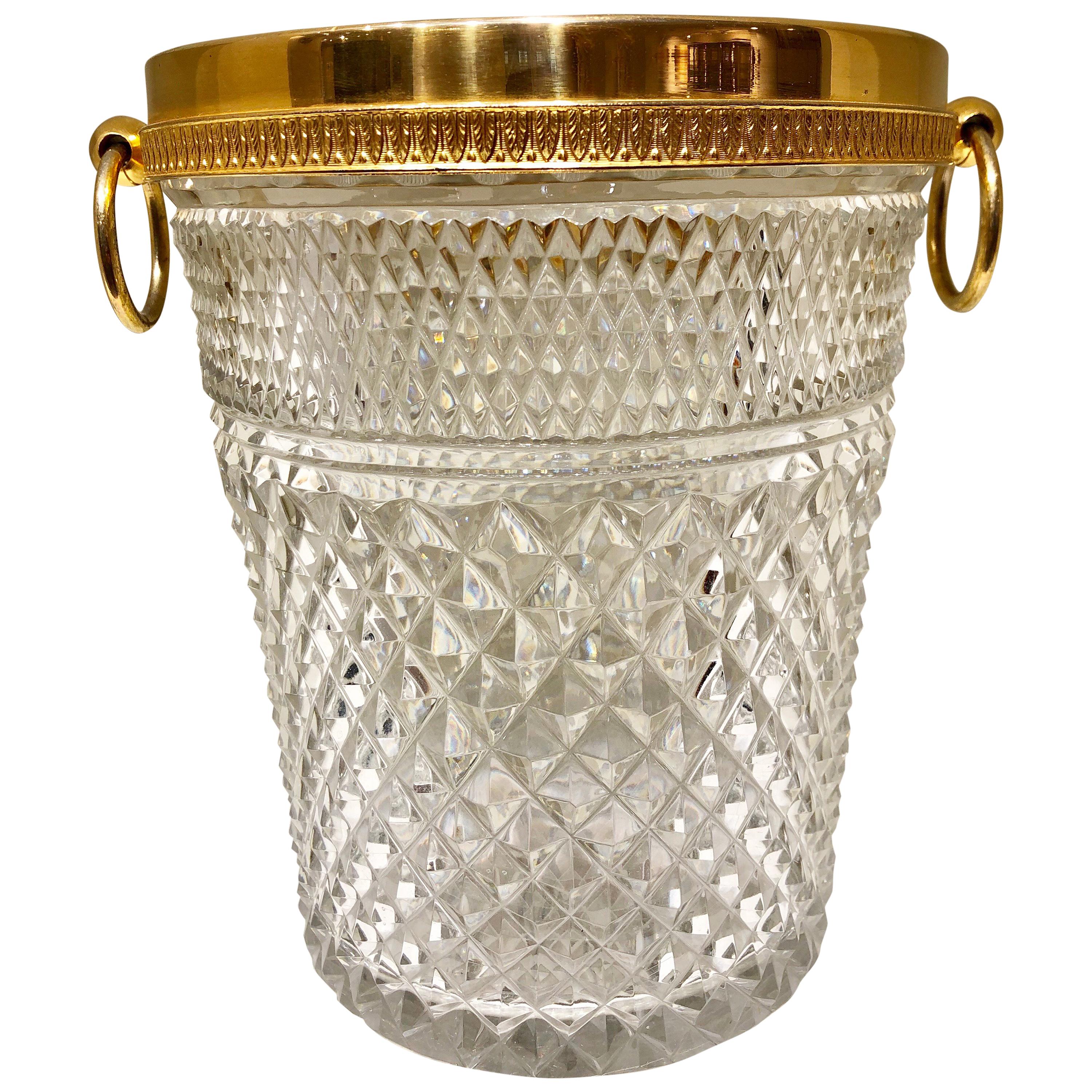 Crystal and Gold-Plated Ice Bucket