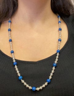 Crystal and Lapis Lazuli Beaded Necklace