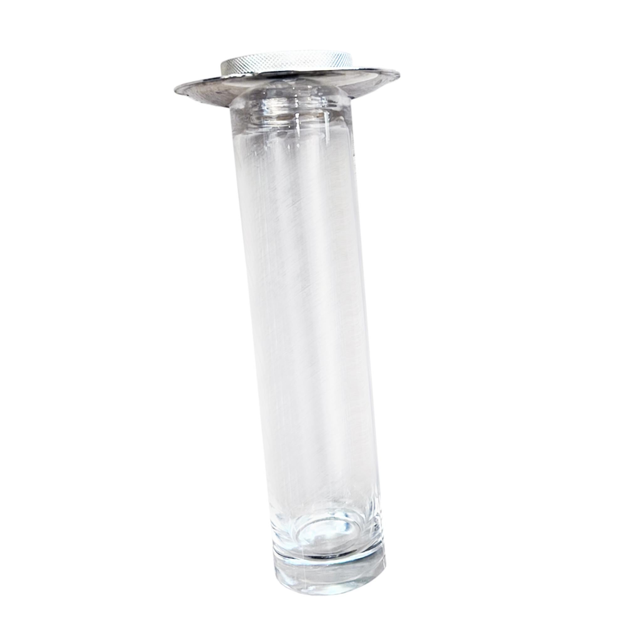 Early 20th Century Crystal and Plated Ice Chamber Lemonade or Cocktail Jug, French 1920s For Sale