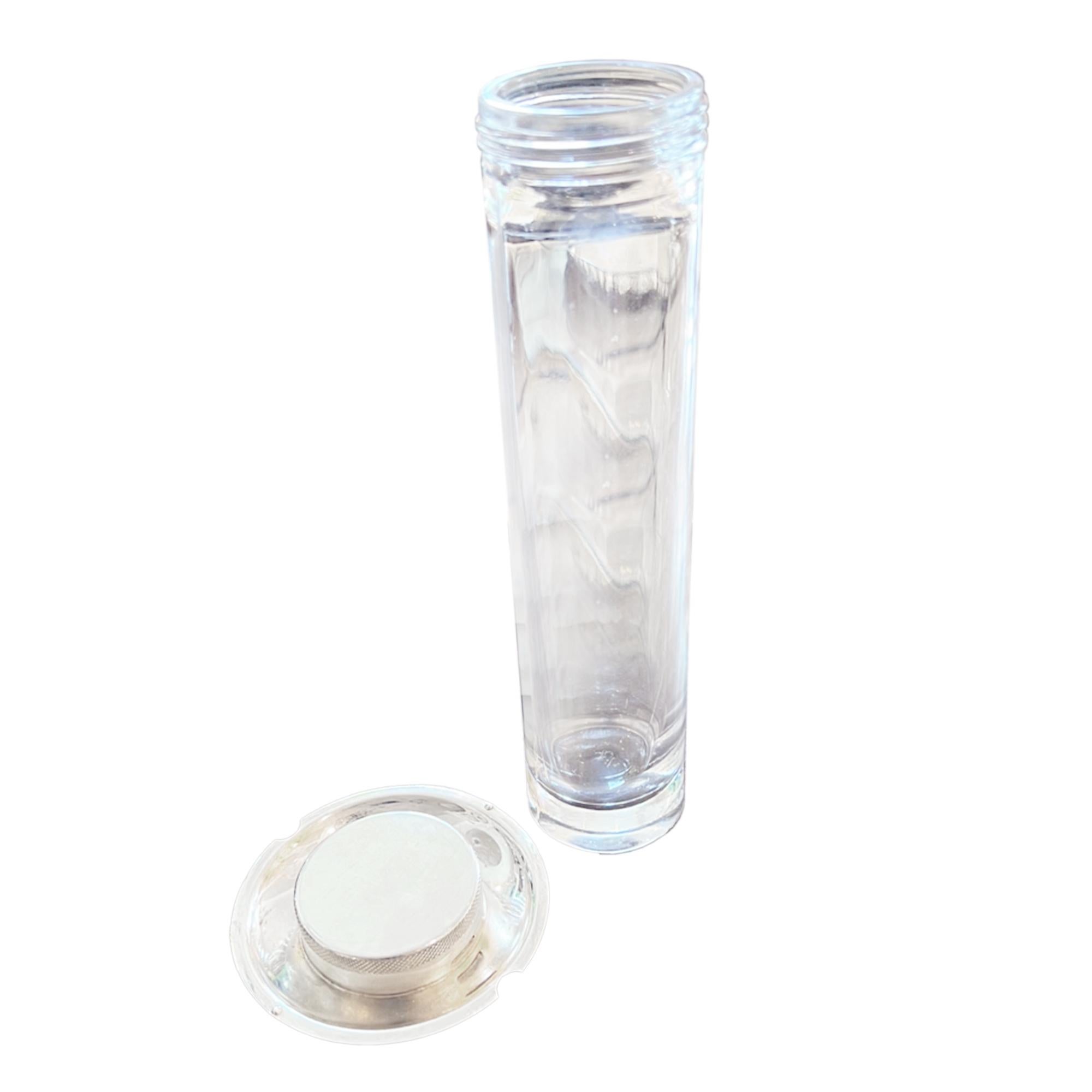 Metal Crystal and Plated Ice Chamber Lemonade or Cocktail Jug, French 1920s For Sale