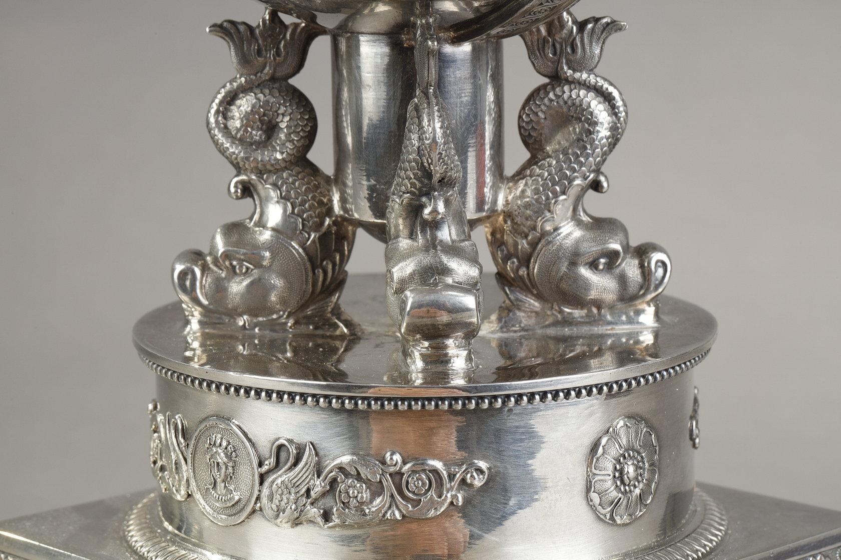 Bol à confiture ou à sucre en cristal et argent en vente 7