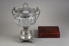 Crystal and silver Jam ou Suger Bowl