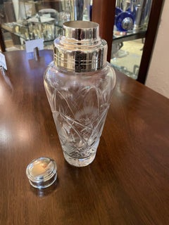 Crystal and Silver Martini Cocktail Shaker