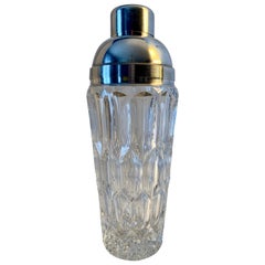 Crystal and Silver Plate Cocktail Shaker