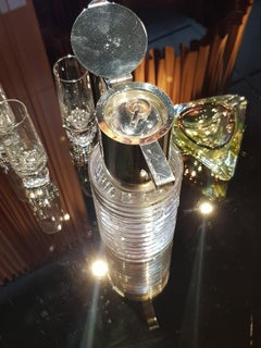 Crystal and Silver Plate Decanter by Sergio Asti, 1965, Italy