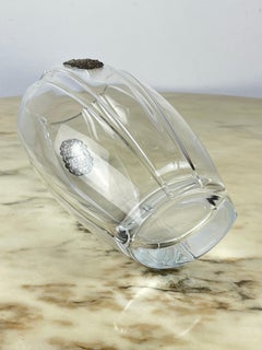 Crystal and Silver Vase, Italy,  1990s