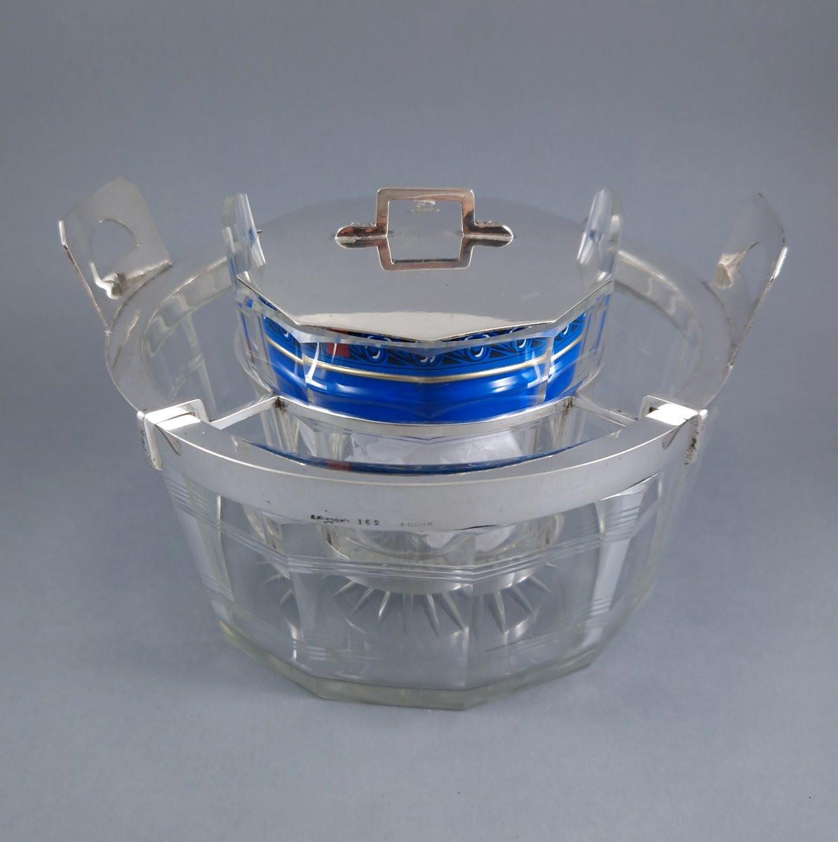 Crystal And Sterling Silver Caviar Bowl en venta 4