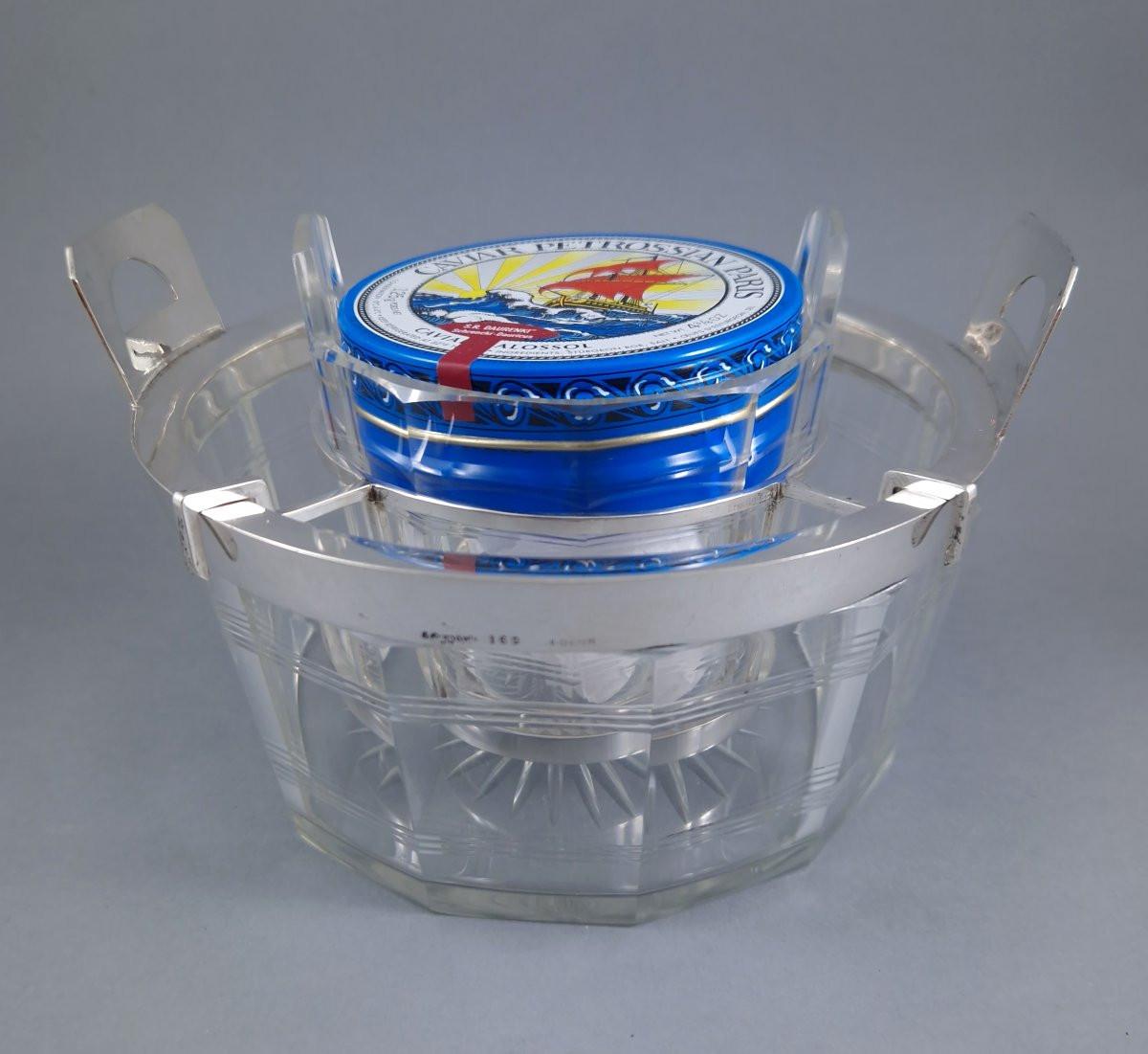 Crystal And Sterling Silver Caviar Bowl en venta 5